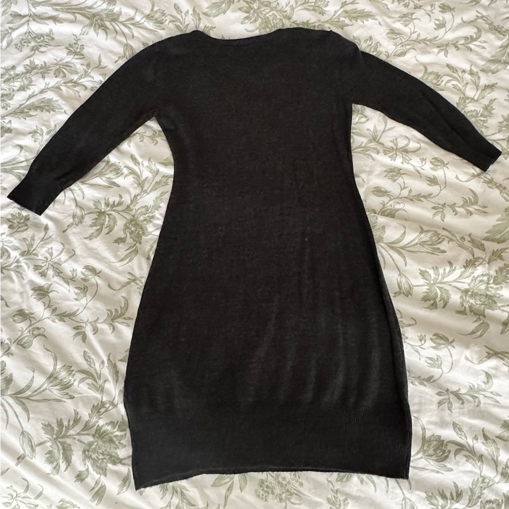 Long sleeve sweater dress with beaded detail on shoulders - Picture 4 of 8